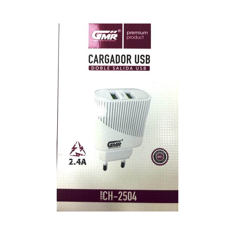 ALIMENTADOR CARGA USB TM GOCH2504 DUAL 2 4A