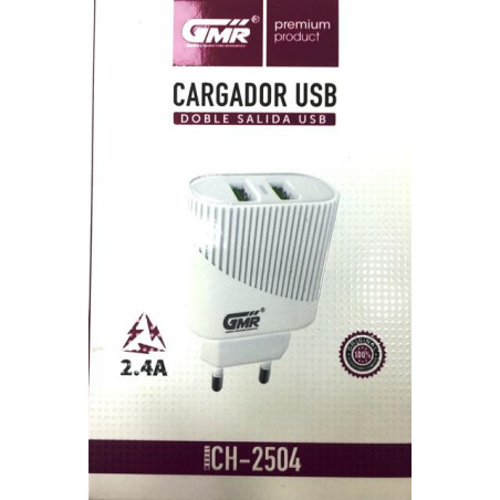 ALIMENTADOR CARGA USB TM GOCH2504 DUAL 2 4A