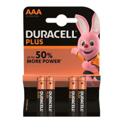 PILA ALCALINA DURACELL PLUS AAA LR03 4UND 