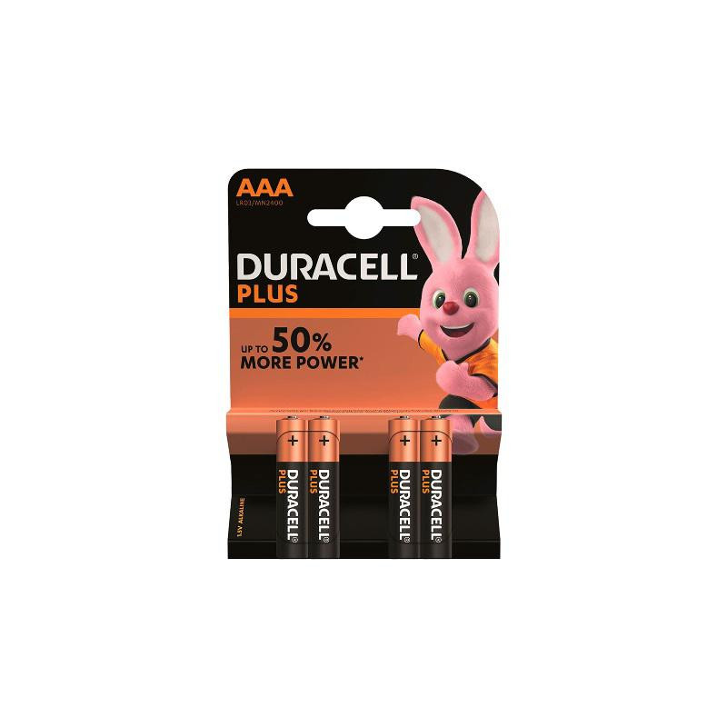 PILA ALCALINA DURACELL PLUS AAA LR03 4UND 