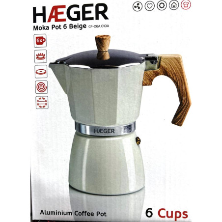 CAFETERA ALUMINIO  6T HAEGER CP06A010A BEIGE