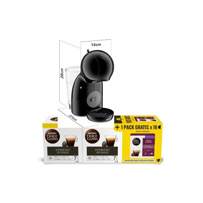 CAFETERA DOLCE GUSTO KRUPS KP1A3BCL NEGRA PICCOXS