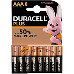 PILA ALCALINA DURACELL PLUS AAA LR03B8 8UND 