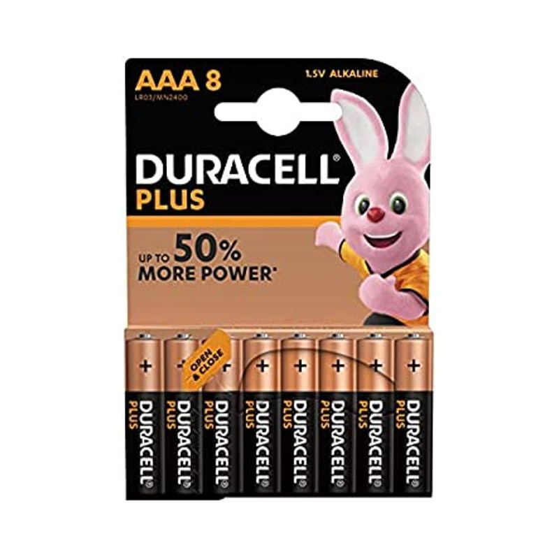 PILA ALCALINA DURACELL PLUS AAA LR03B8 8UND 